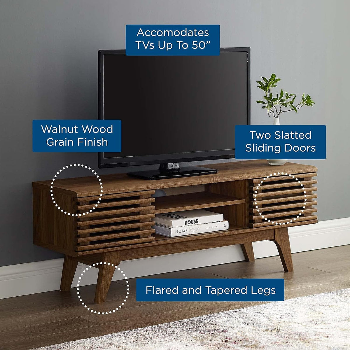 Modway Render Low Profile Media Console TV Stand
