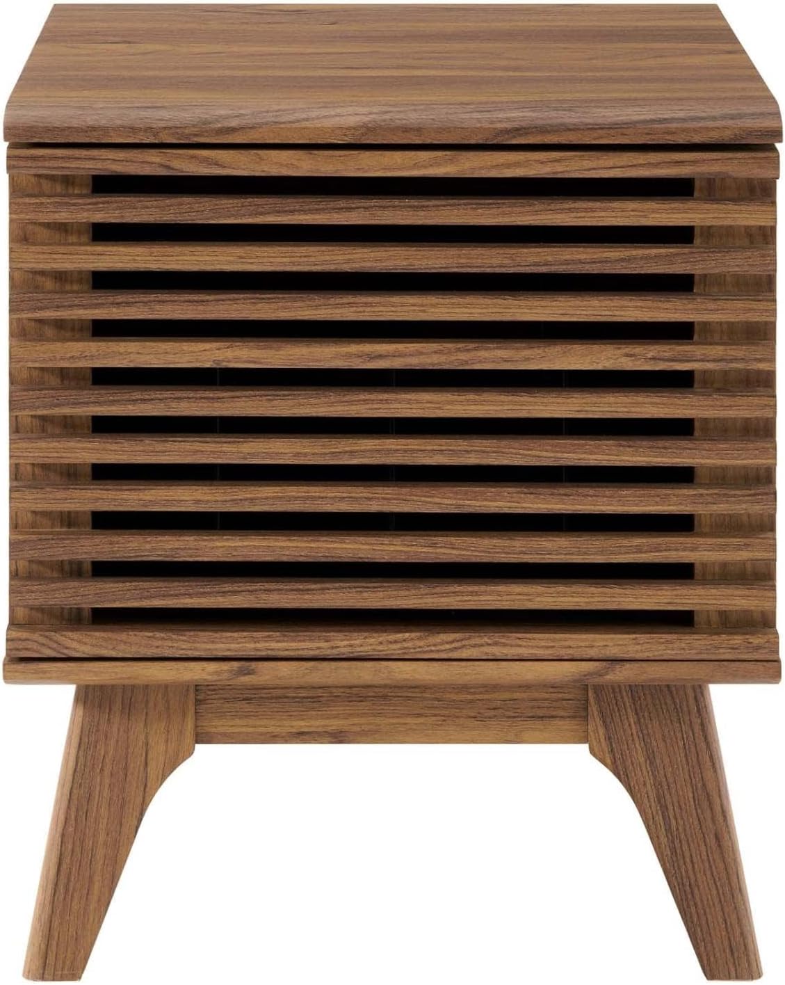 Modway Render Vinyl Record Storage Display Cabinet Walnut