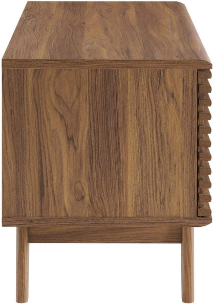 Modway Render Vinyl Record Storage Display Cabinet Walnut