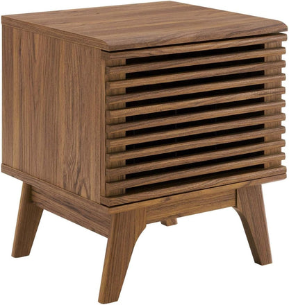 Modway Render Vinyl Record Storage Display Cabinet Walnut