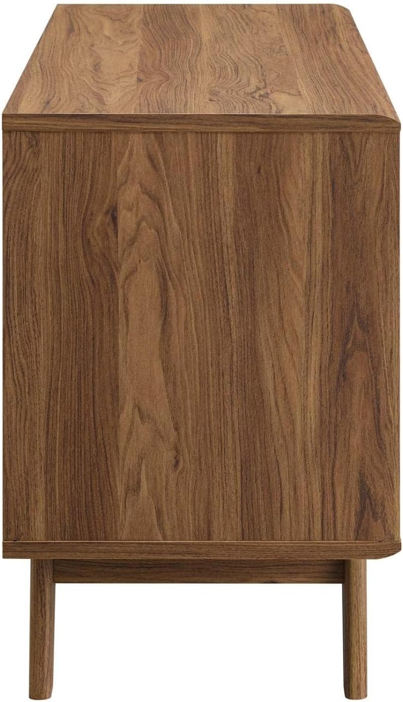 Modway Render Vinyl Record Storage Display Cabinet Walnut