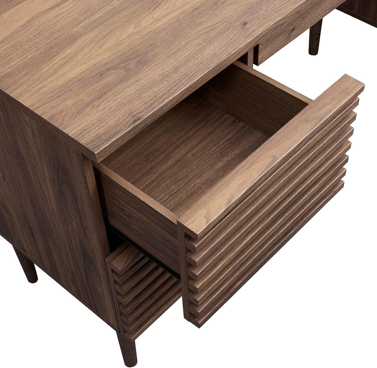 Modway Render Mid-Century Modern Office Desk Walnut