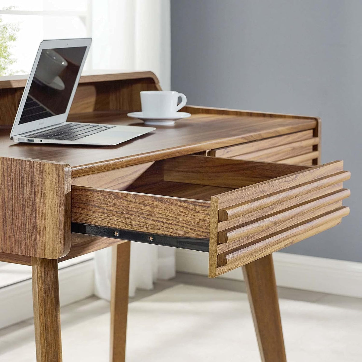 Modway Render Mid-Century Modern Writing Desk Walnut