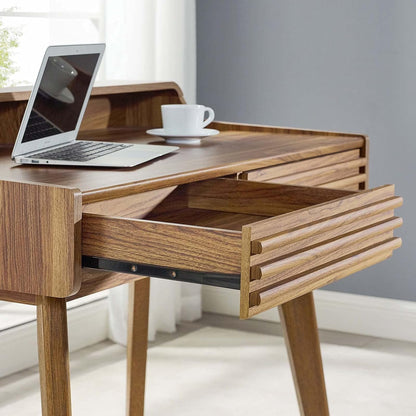 Modway Render Mid-Century Modern Writing Desk Walnut