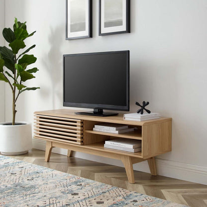 Modway Render Low Profile Media Console TV Stand Oak