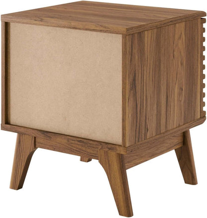 Modway Render Vinyl Record Storage Display Cabinet Walnut