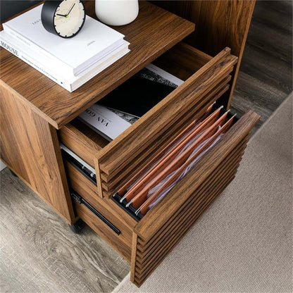 Modway Render Mid-Century Modern Rolling File Cabinet Walnut