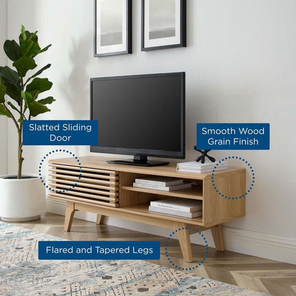 Modway Render Low Profile Media Console TV Stand Oak
