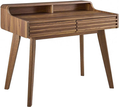 Modway Render Mid-Century Modern Writing Desk Walnut
