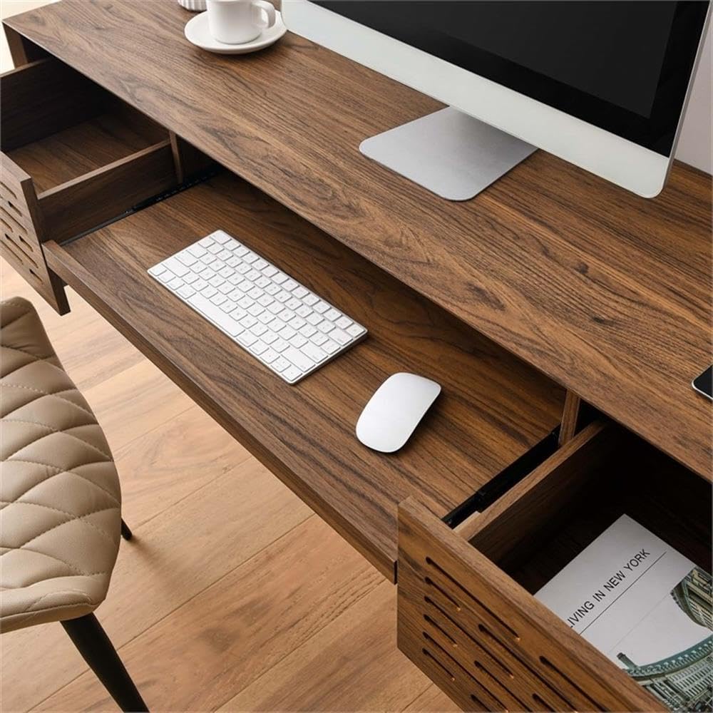 Modway Merit Modern Wall Mount Office Desk Walnut