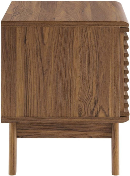 Modway Render Vinyl Record Storage Display Cabinet Walnut