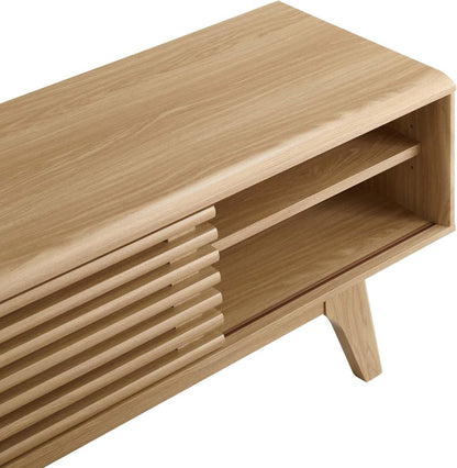 Modway Render Low Profile Media Console TV Stand Oak