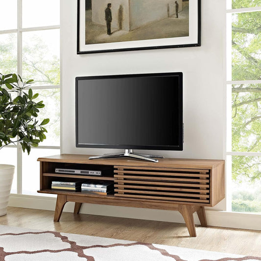 Modway Render Low Profile Media Console TV Stand Walnut