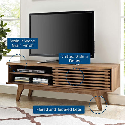 Modway Render Low Profile Media Console TV Stand Walnut