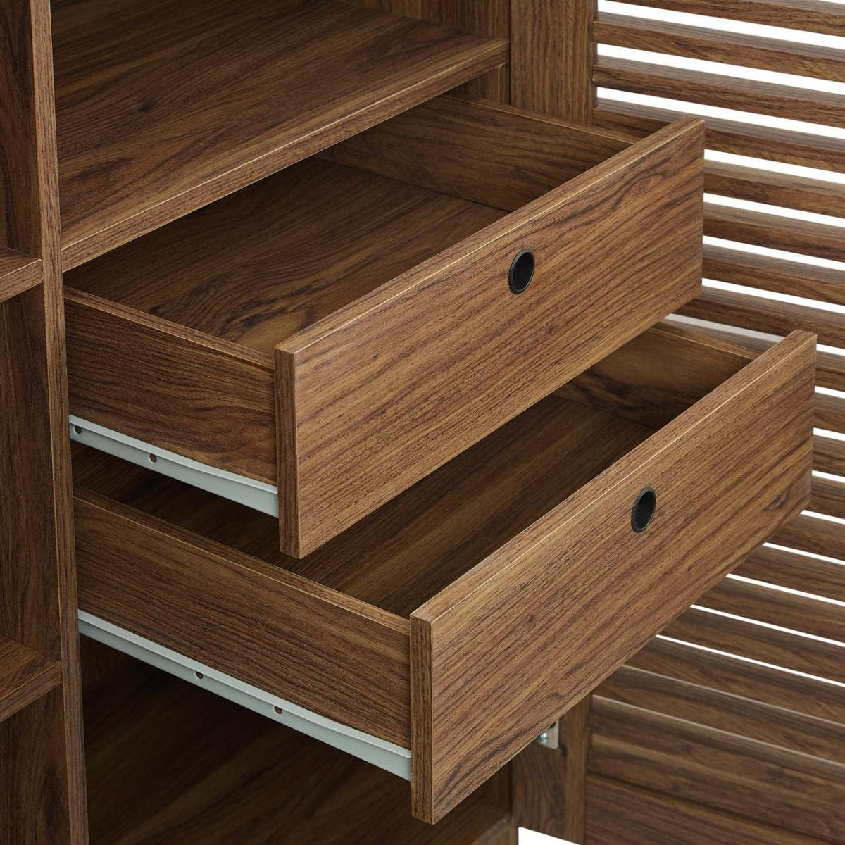 Modway Render Mid-Century Wine Rack Bar Cabinet Walnut