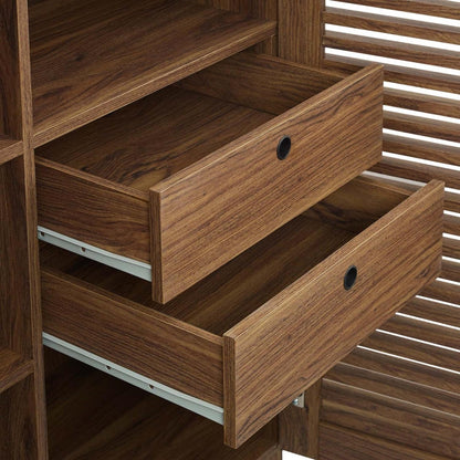 Modway Render Mid-Century Wine Rack Bar Cabinet Walnut