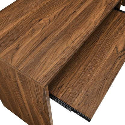 Modway Venture Mid-Century Modern L-Shaped Office Desk Walnut