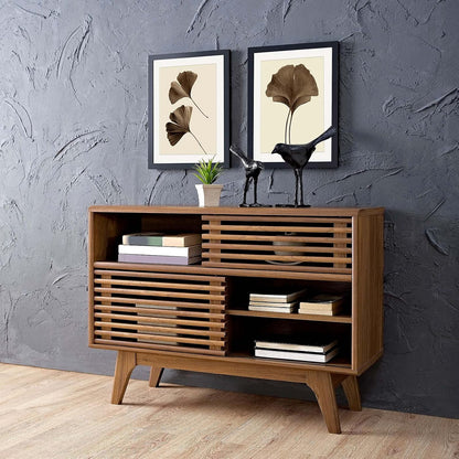 Modway Render Two-Tier Display Stand Walnut