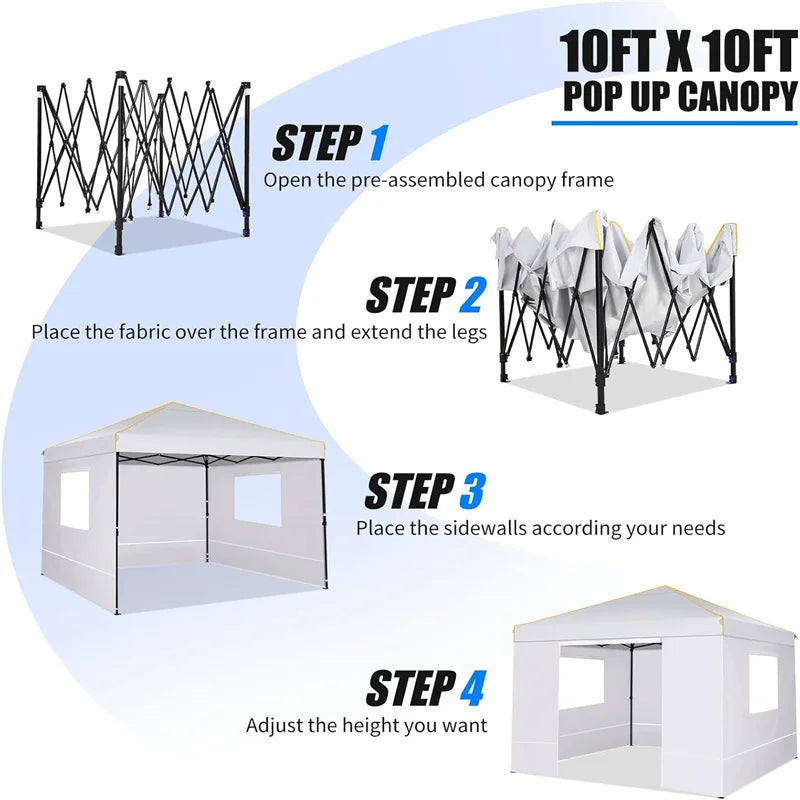 Pop Up Canopy Tent With Sidewalls 3x3 m