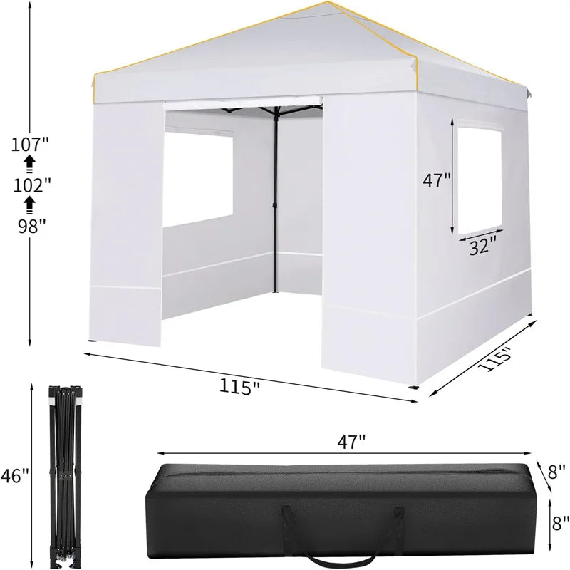 Pop Up Canopy Tent With Sidewalls 3x3 m