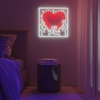 Yellowpop Keith Haring Radiant Heart LED Neon Sign