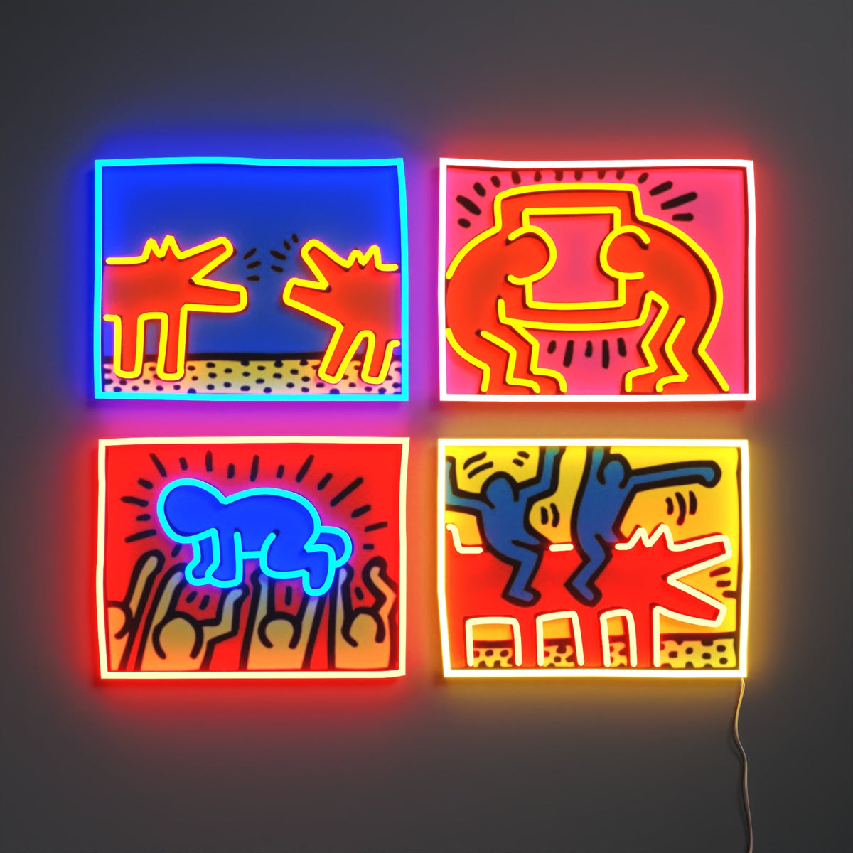 Yellowpop Keith Haring Mix Colored LED Neon Sign