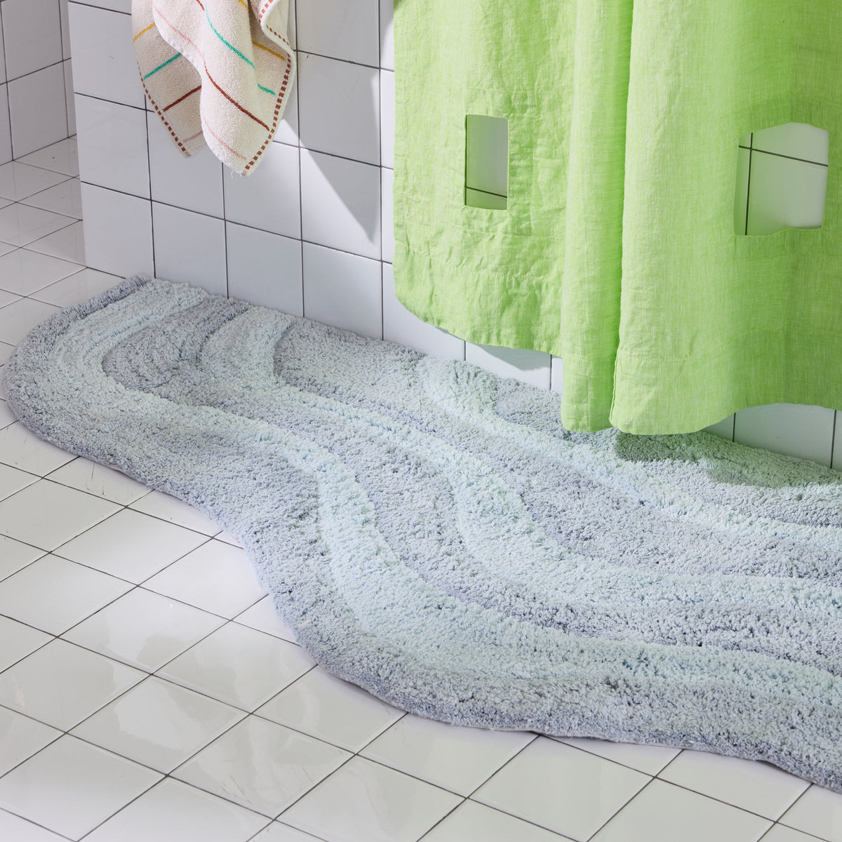 Quiet Town Lost Coast Sky Hand-Woven Cotton Bath Rug