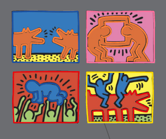 Yellowpop Keith Haring Mix Colored LED Neon Sign
