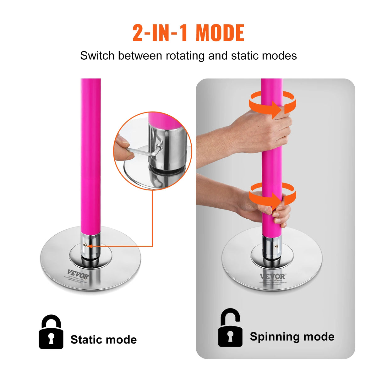 Adjustable Spinning Fitness Dancing Pole HM-594