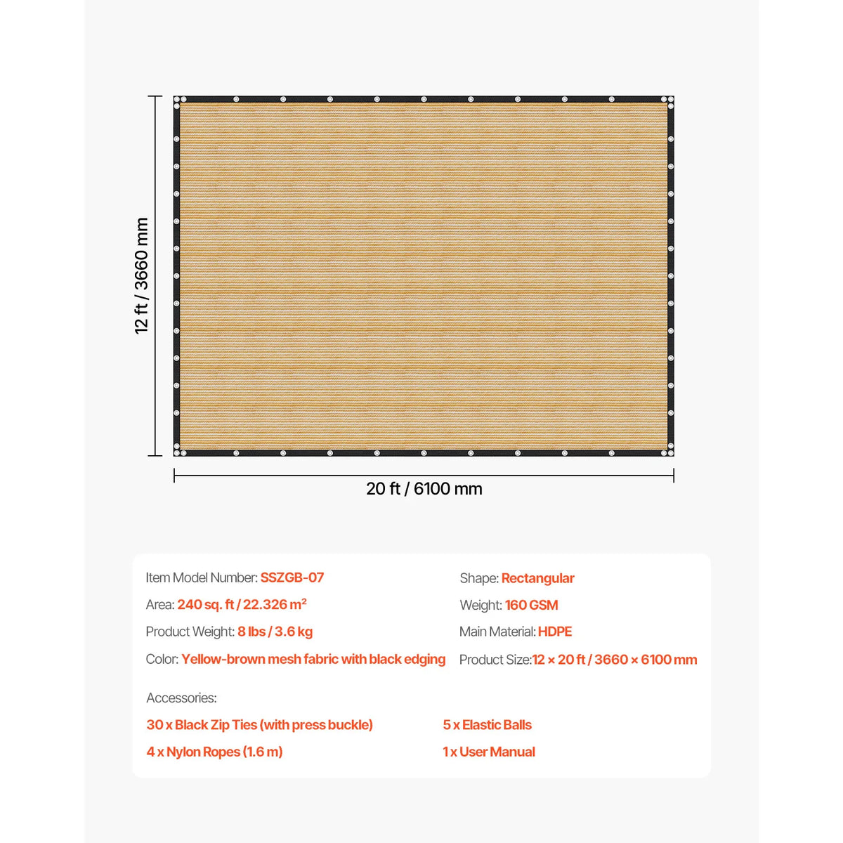 Sun Shade Cloth HDPE Pergola Canopy Privacy Screen