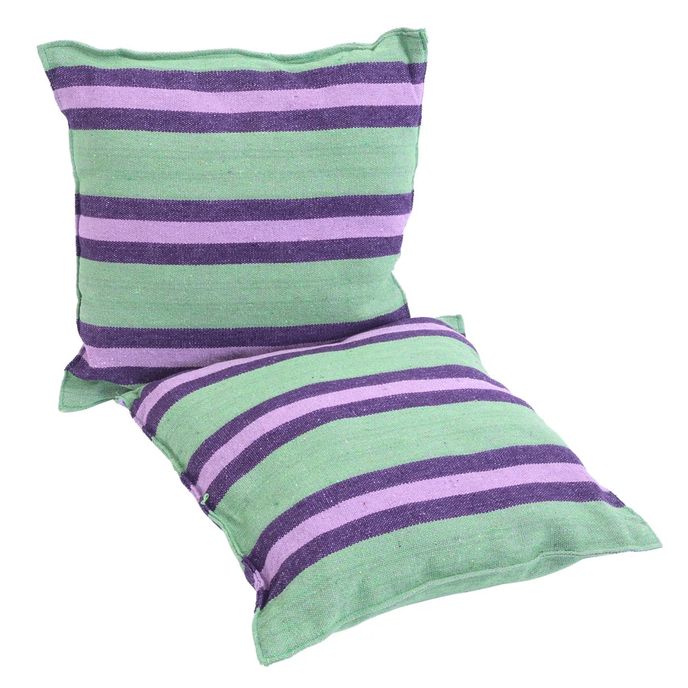 Outdoor Hanging Rope Chair with 2 Pillows Green
