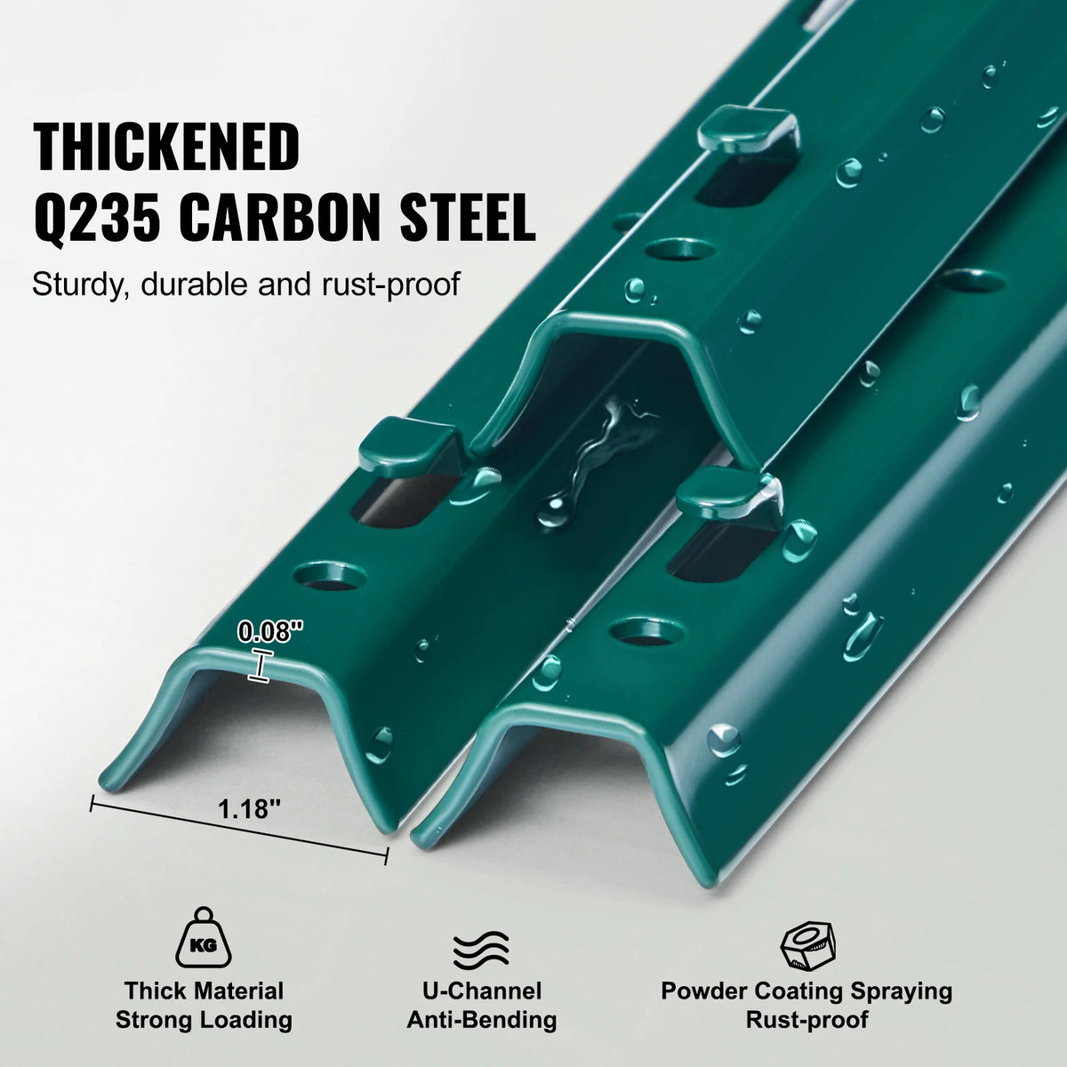 Heavy Duty Steel Fence Post Stakes Set