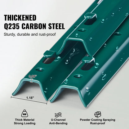 Heavy Duty Steel Fence Post Stakes Set