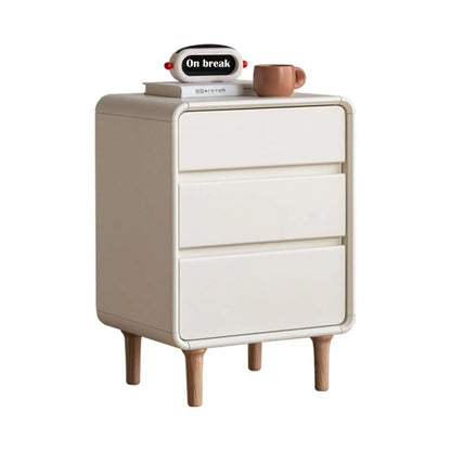 Mid-Century Modern 3-Drawer Wood Nightstand White
