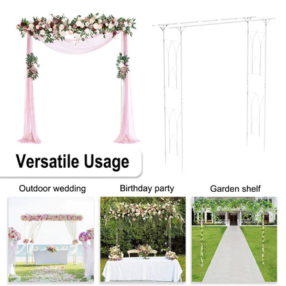 Stereoscopic White Garden Arch Arbor Metal Wedding Trellis 2.1x2.1m