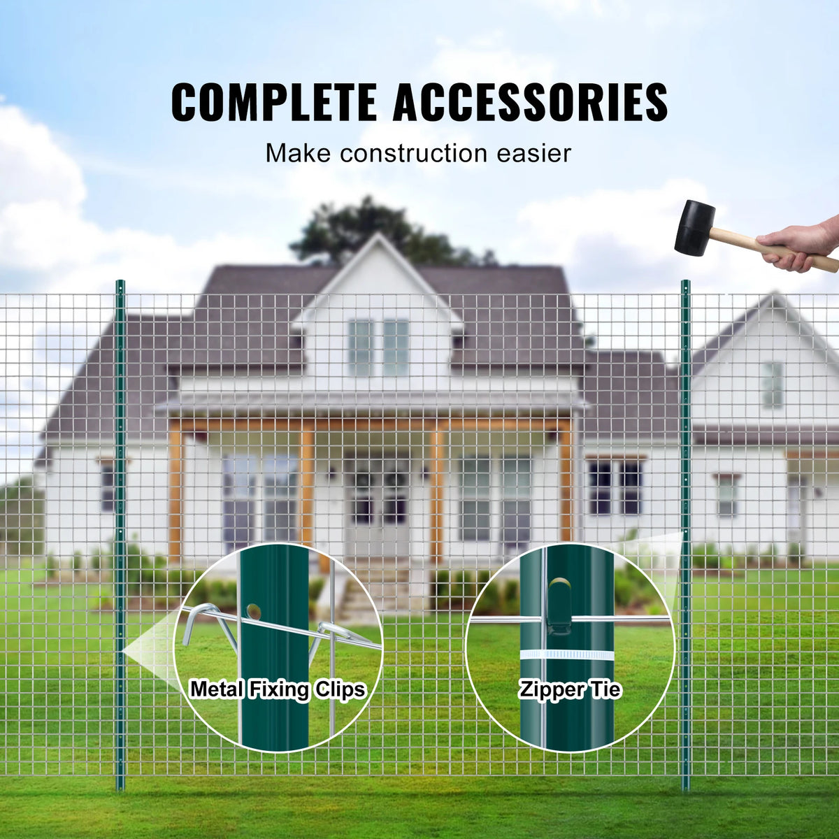 Heavy Duty Steel Fence Post Stakes Set