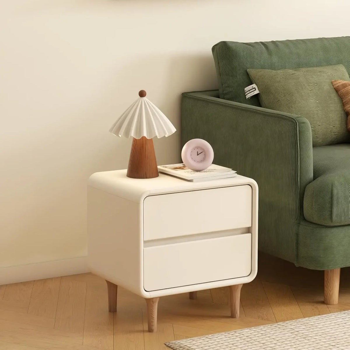 Modern Wooden Nightstand Side Table White