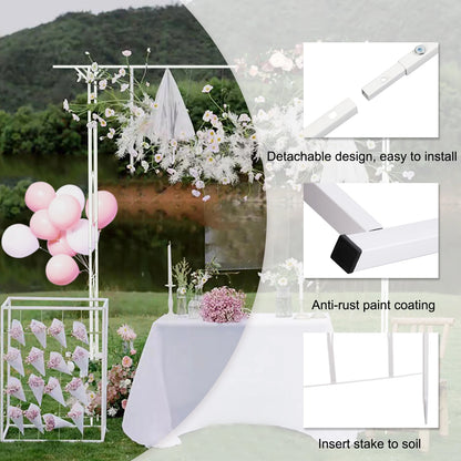 Stereoscopic White Garden Arch Arbor Metal Wedding Trellis 2.1x2.1m