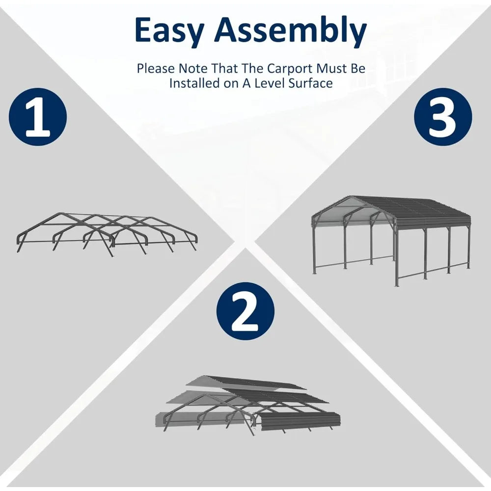 Heavy Duty Galvanized Metal Carport 3.0x4.6 m