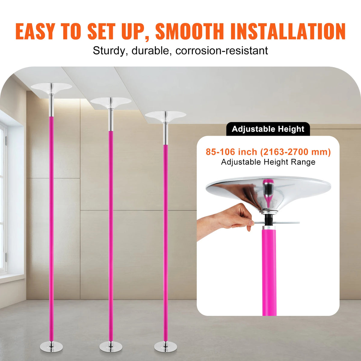Adjustable Spinning Fitness Dancing Pole HM-594