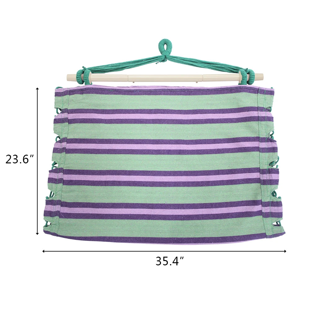 Outdoor Hanging Rope Chair with 2 Pillows Green