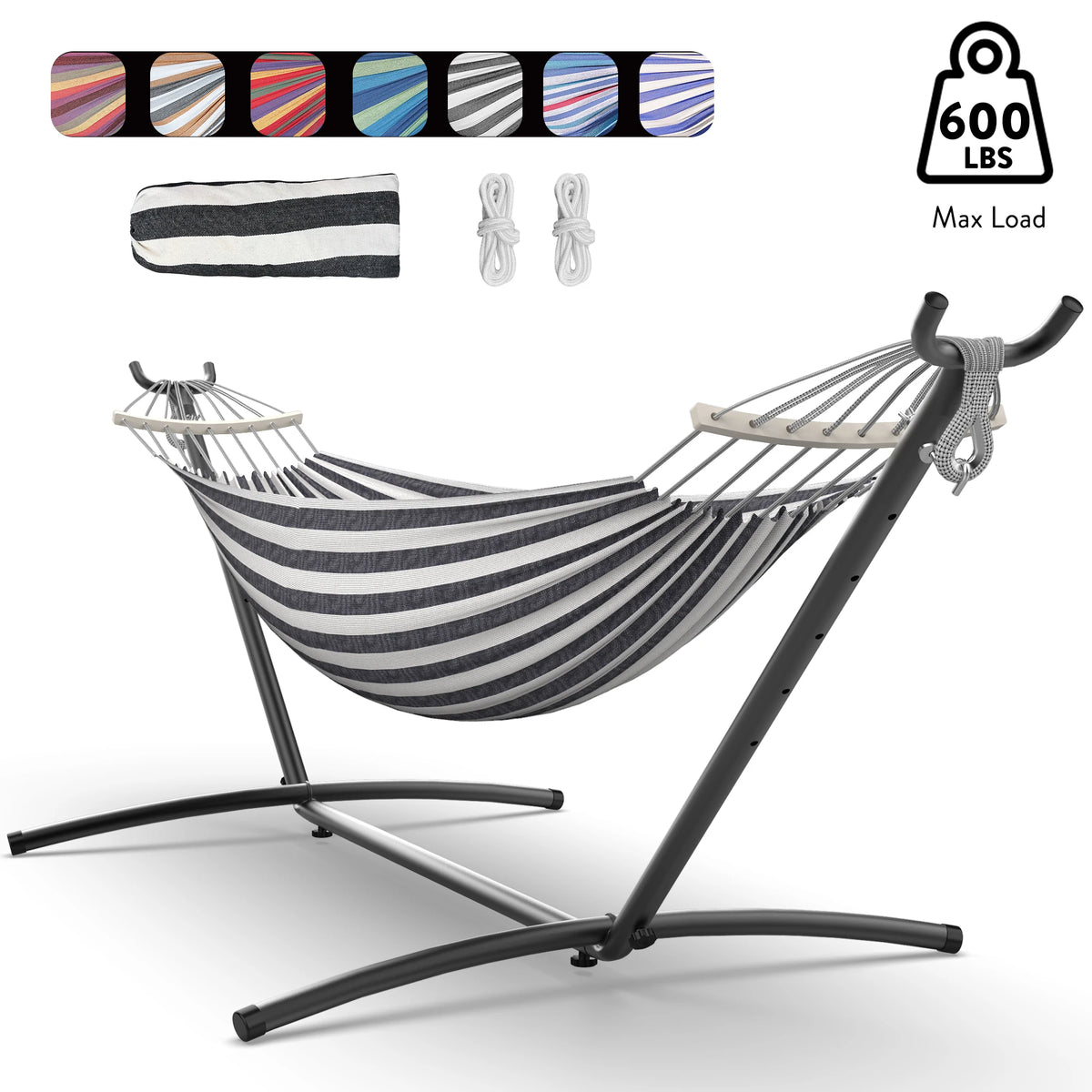 Adjustable Stand Hammock Bed 272.2 kg Capacity