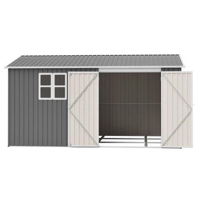 Metal Outdoor Storage Shed 3.7x3.0m Grey