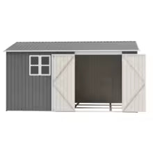 Metal Outdoor Storage Shed 3.7x3.0m Grey