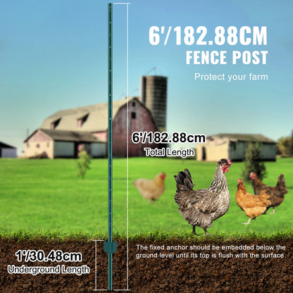 Heavy Duty Steel Fence Post Stakes Set