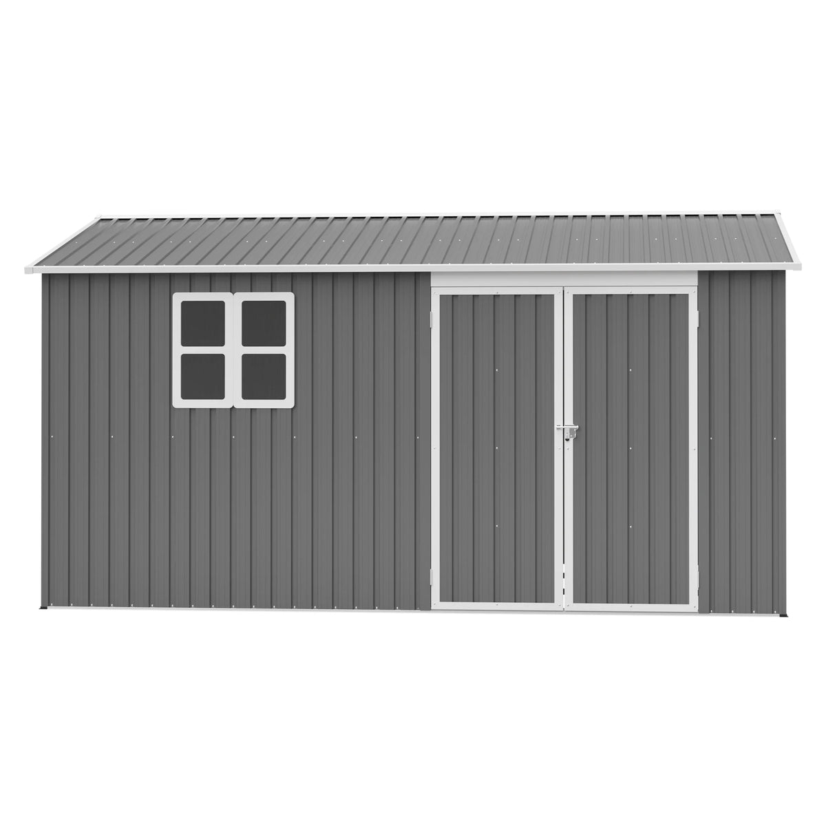 Metal Outdoor Storage Shed 3.7x3.0m Grey