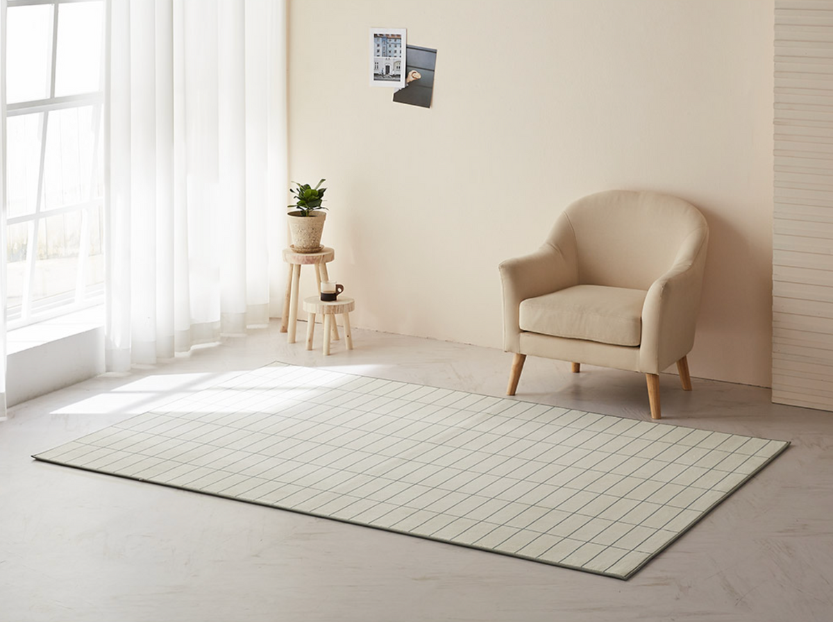 Brick Check Mosaic Tile Microfiber Area Rug