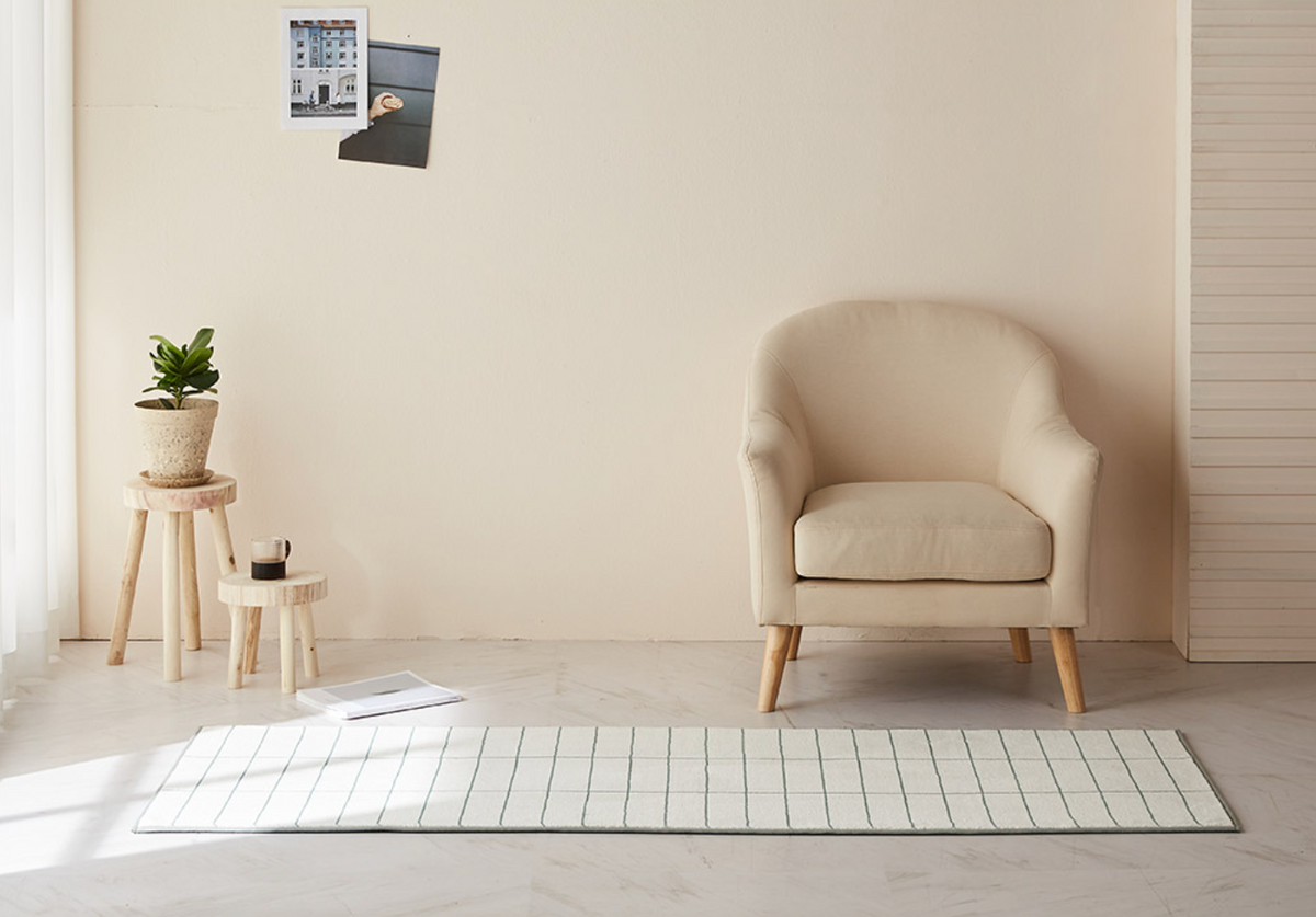 Brick Check Mosaic Tile Microfiber Area Rug