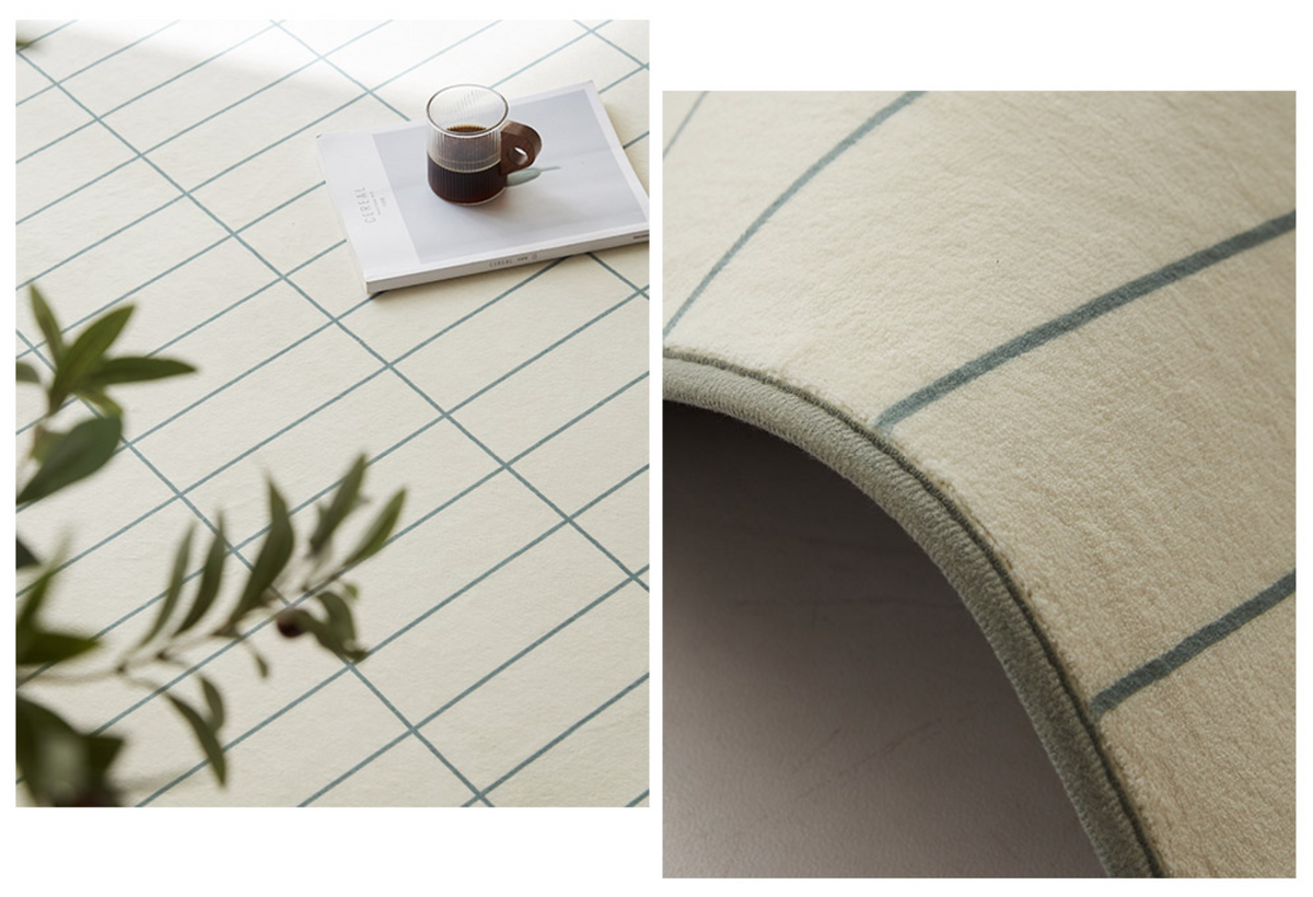Brick Check Mosaic Tile Microfiber Area Rug
