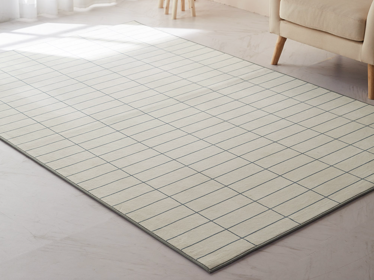Brick Check Mosaic Tile Microfiber Area Rug